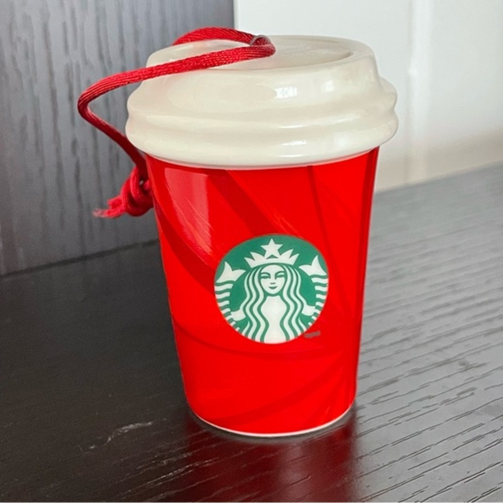 $10 SALE Starbucks Holiday 2014 Hot Drink Ornament VTG Starburst Geometric